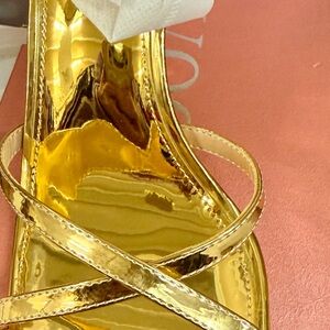 Shiny Gold Strappy Sandal